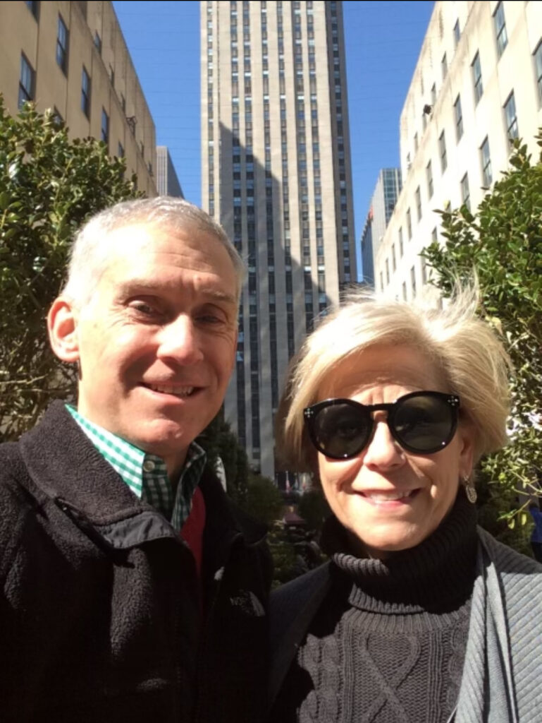 Roberts Academy at Mercer Unversity's Head of School Joy Wood with her husband, Jim, in New York City